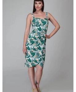 Collectif Mahina Bird Of Paradise 50's Sarong Dress White