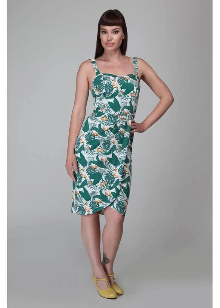 Collectif Mahina Bird Of Paradise 50's Sarong Dress White