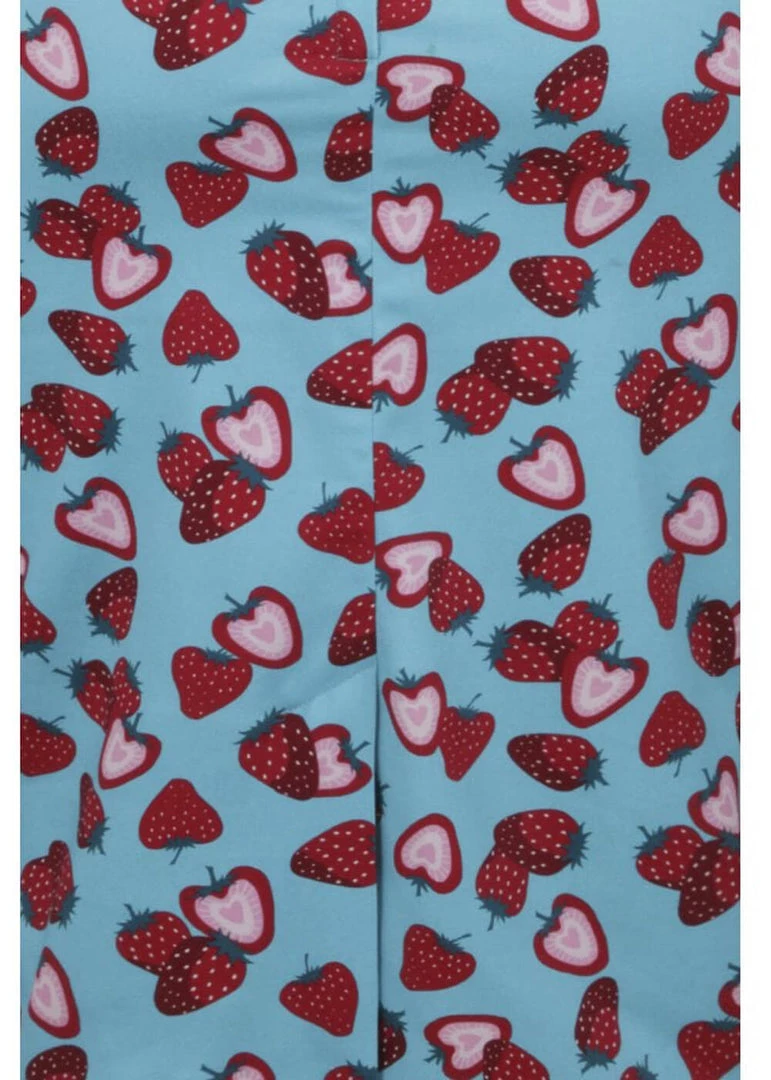 Collectif Wanda Strawberry 50's Pencil Dress Blue