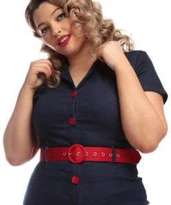 Collectif Maura Denim 60's Pencil Dress Navy