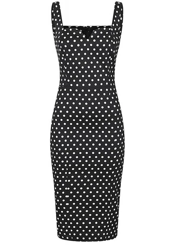 Collectif Anita Polkadot 50's Pencil Dress Black