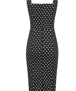 Collectif Anita Polkadot 50's Pencil Dress Black