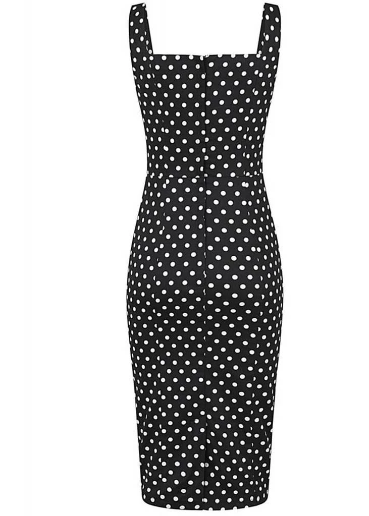 Collectif Anita Polkadot 50's Pencil Dress Black
