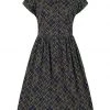 Collectif Judy Hatch Check 60's Swing Dress Navy New In