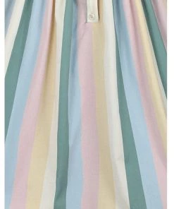 Collectif Judy Teacup Stripe 50's Swing Dress Multi