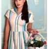 Collectif Judy Teacup Stripe 50's Swing Dress Multi