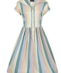 Collectif Judy Teacup Stripe 50's Swing Dress Multi