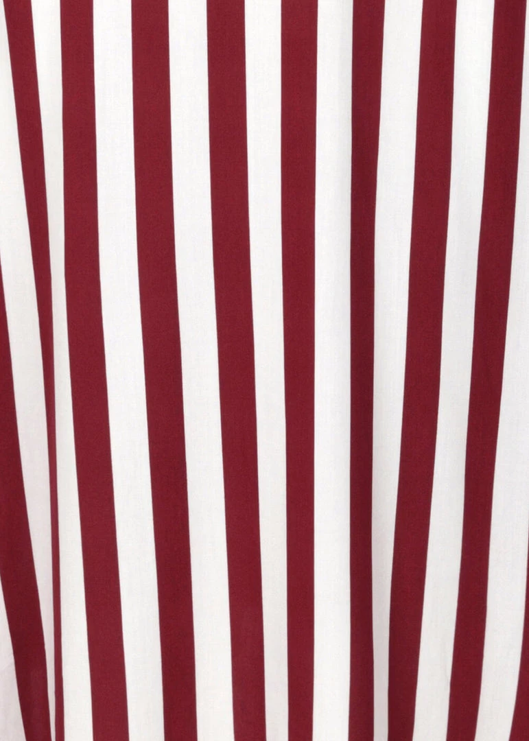 Collectif Adalaide Deckchair Stripe 40's Swing Dress Burgundy New In