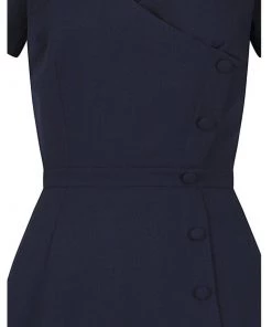 New In Collectif Cherilynn 60's Swing Dress Navy