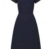 New In Collectif Cherilynn 60's Swing Dress Navy