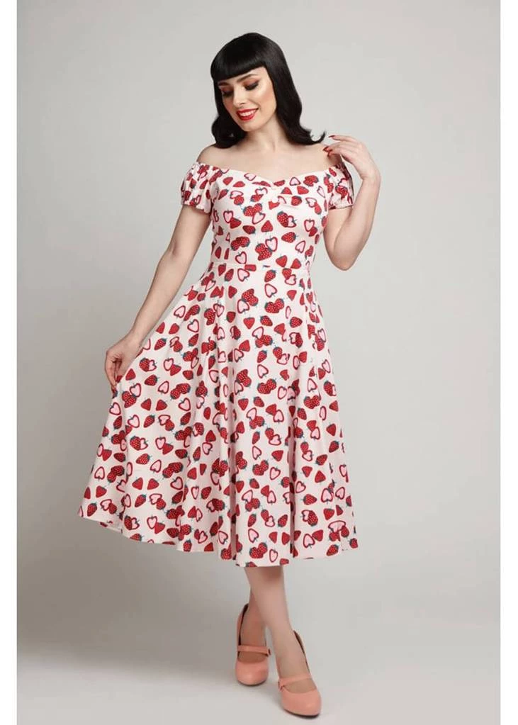 Collectif Dolores Strawberry 50's Swing Dress Pink