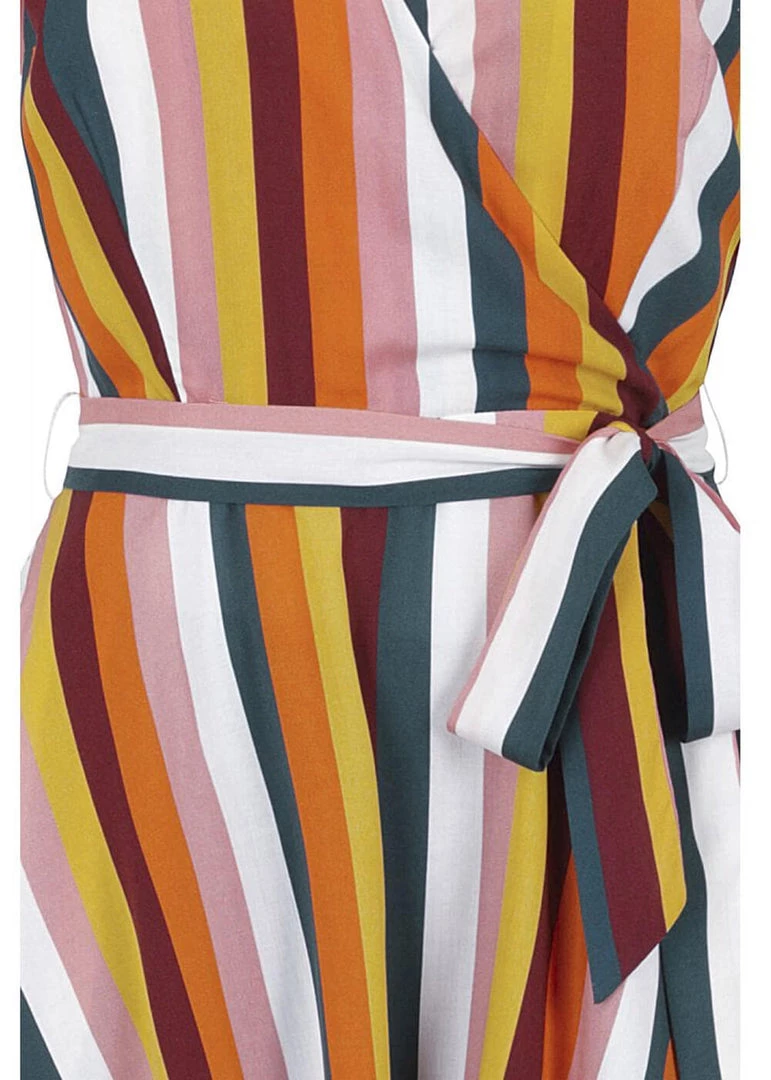 New In Collectif Molly Tropical Stripe 60's Dress Multi