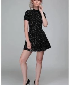 New In Collectif Katy Night Sky 60's Skater Dress Black