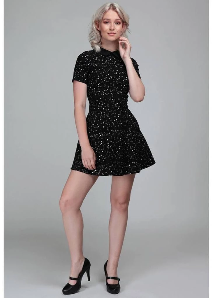 New In Collectif Katy Night Sky 60's Skater Dress Black