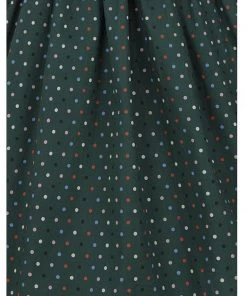 Collectif Jemima Polkadot 50's Swing Dress Green