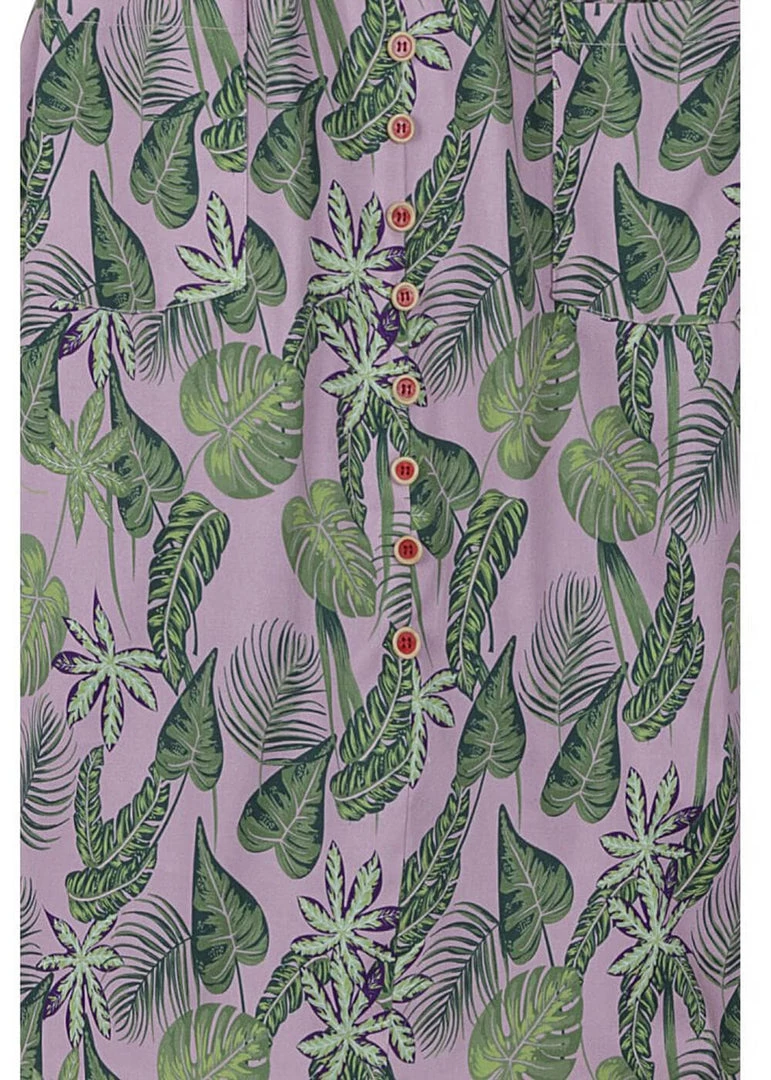 Collectif Kimberly Pink Forest 50's Swing Dress Pink New In