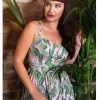Collectif Kimberly Pink Forest 50's Swing Dress Pink New In