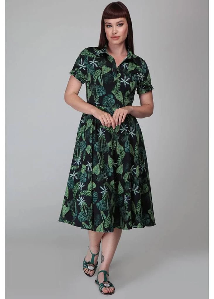 New In Collectif Mirtilla Black Forest 50's Swing Dress Black
