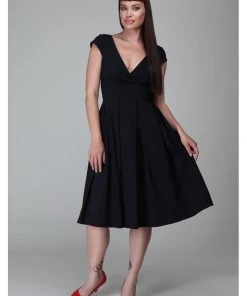 Collectif Beatrice 50's Swing Dress Navy