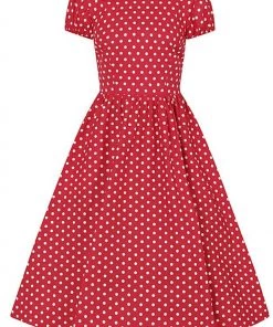 Collectif Demira Polkadot 50's Swing Dress Red New In