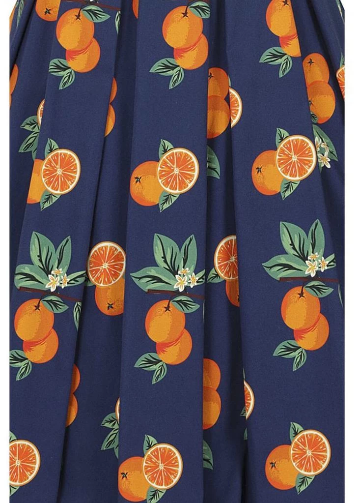 Collectif Jill Oranges 50's Swing Dress Navy New In