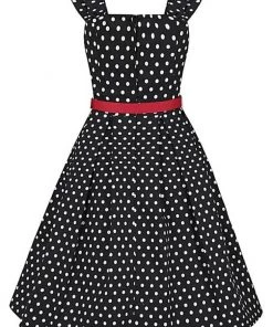 New In Collectif Jill Polkadot 50's Swing Dress Black