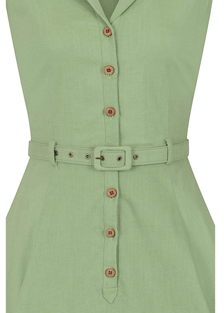 New In Collectif Caterina 50's Sleeveless Swing Dress Green