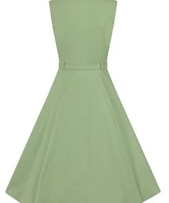New In Collectif Caterina 50's Sleeveless Swing Dress Green