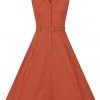 Collectif Caterina 50's Sleeveless Swing Dress Orange New In