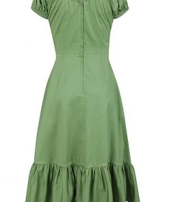 Collectif Lorena 50's Swing Dress Green