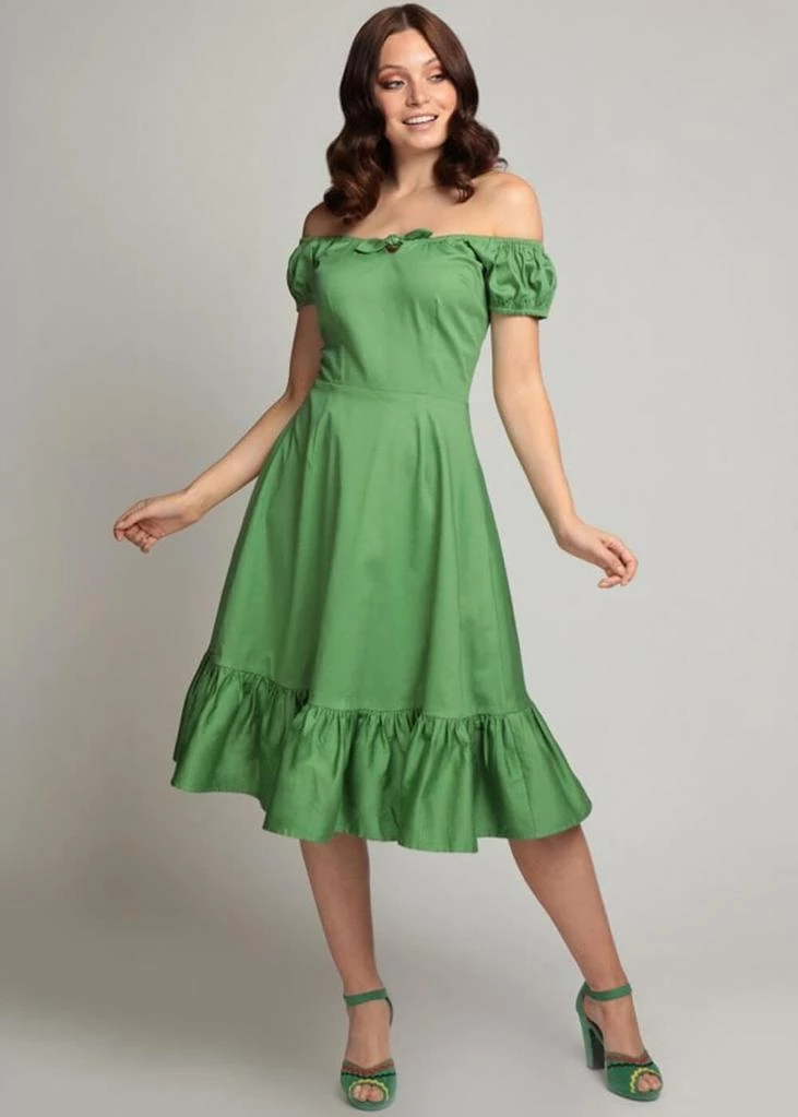 Collectif Lorena 50's Swing Dress Green
