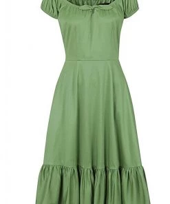 Collectif Lorena 50's Swing Dress Green