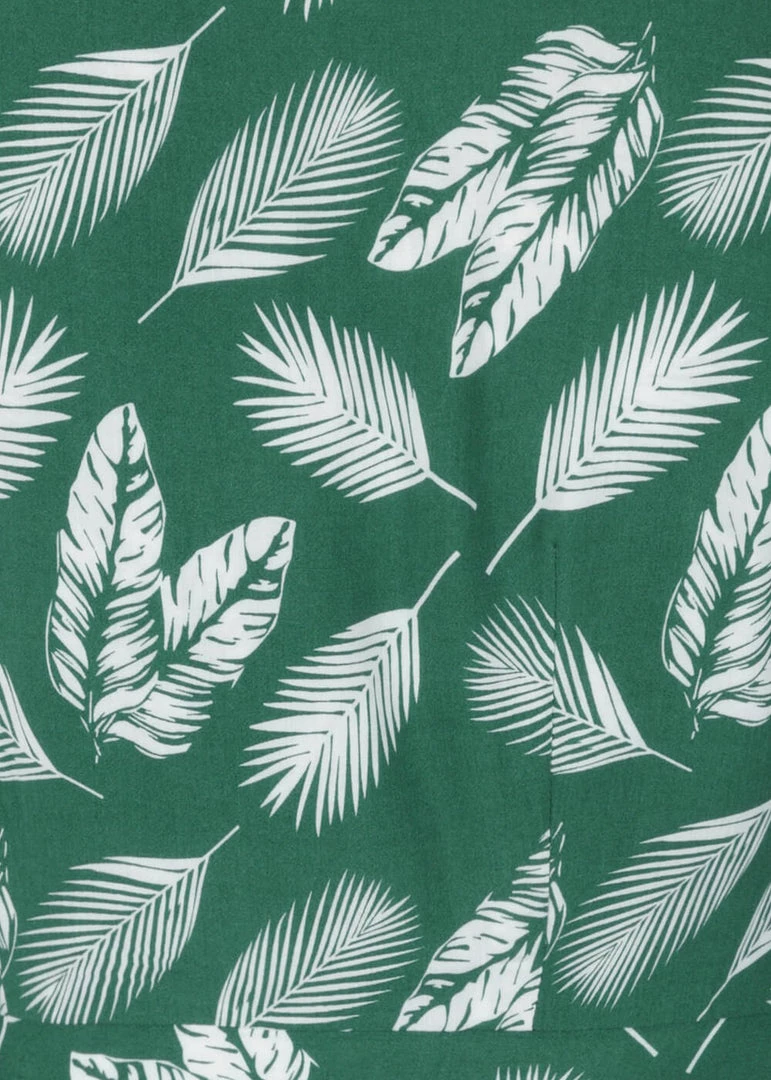 Collectif Misty Leafy Green 50's Swing Dress Green