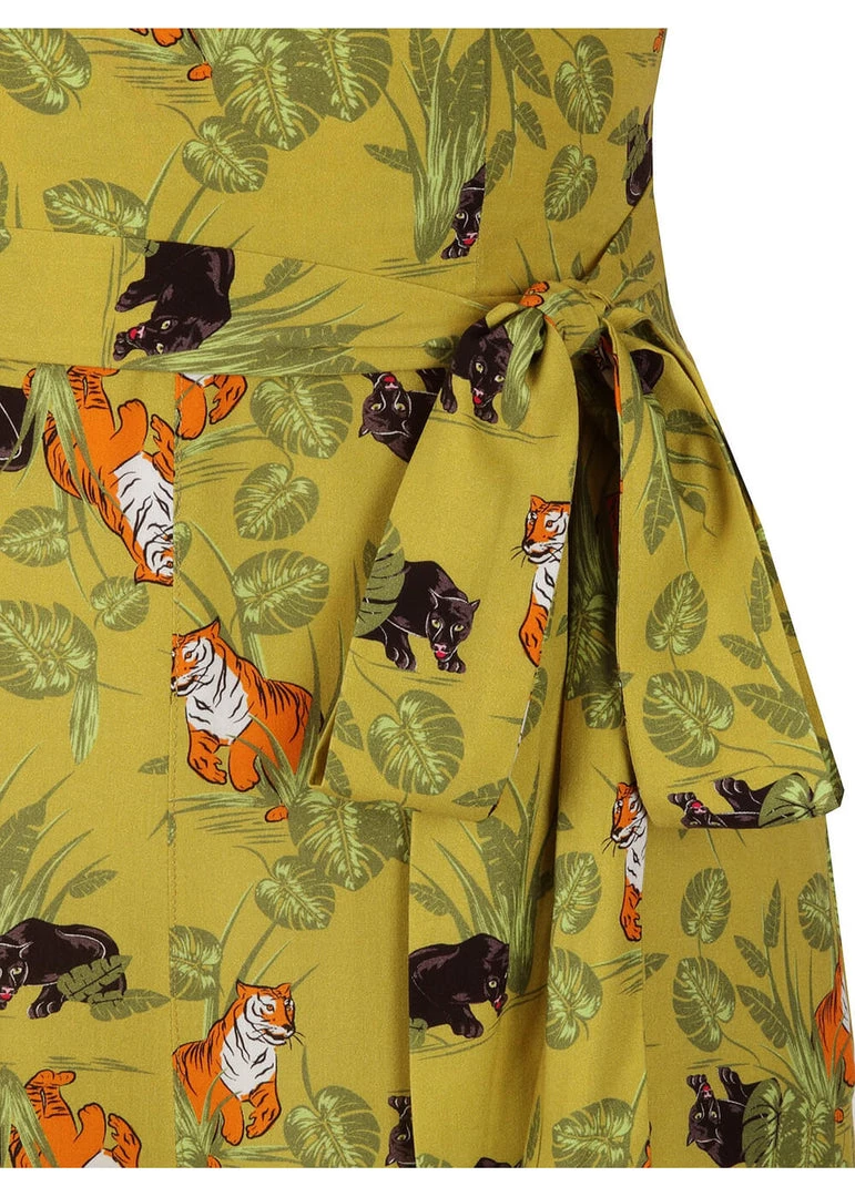 New In Collectif Edda Panterology 70's Jumpsuit Green