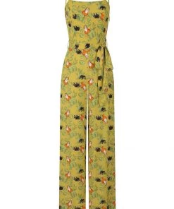 New In Collectif Edda Panterology 70's Jumpsuit Green