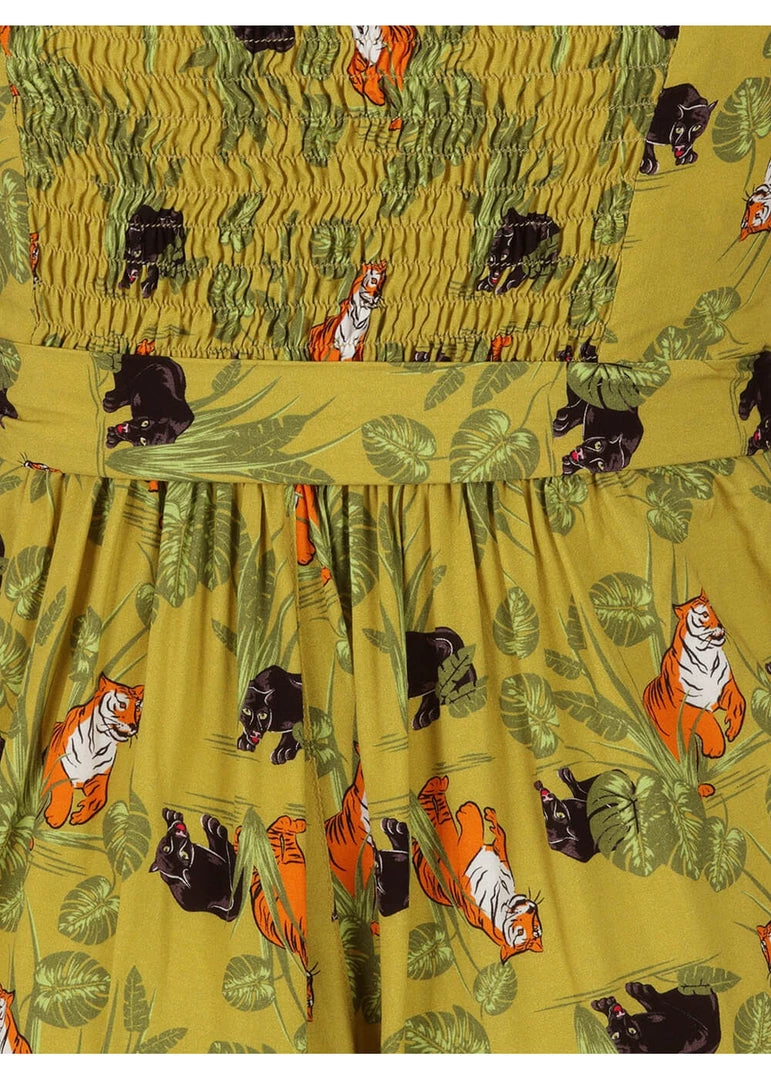 New In Collectif Edda Panterology 70's Jumpsuit Green