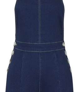 New In Collectif Thelma Denim 60's Dungarees Navy