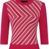 Collectif Christie V-Stripe 40's Top Raspberry Pink New In