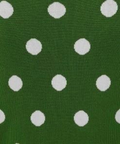 Collectif Violet Painted Polka50's Cardigan Green