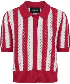 New In Collectif Kokka 40's Cardigan Red