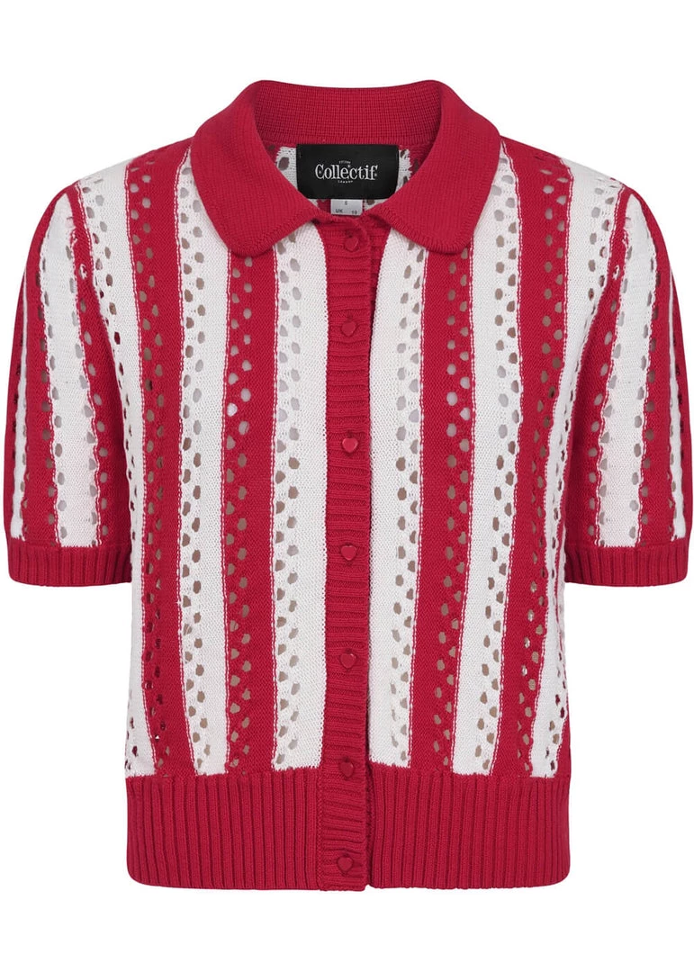 New In Collectif Kokka 40's Cardigan Red