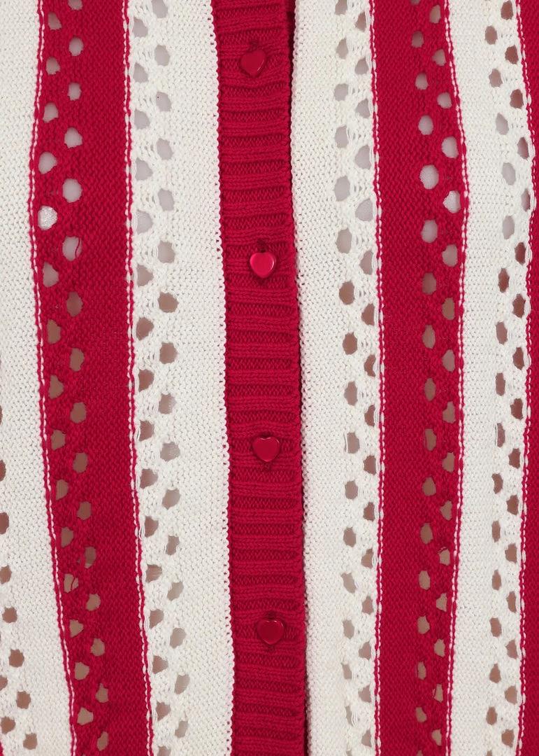 New In Collectif Kokka 40's Cardigan Red