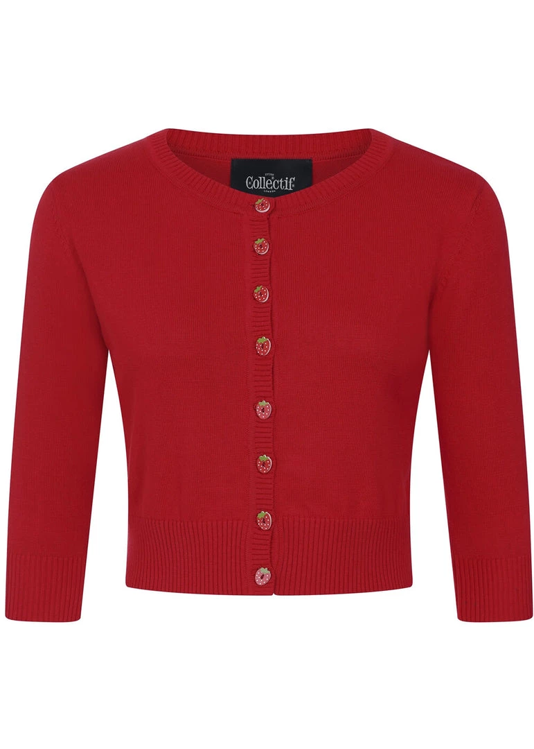 Collectif Lucy Strawberry 50's Cardigan Red