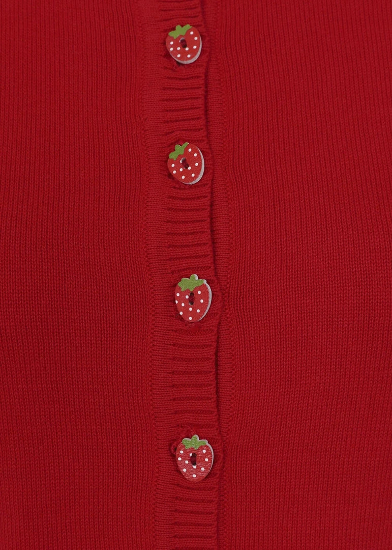 Collectif Lucy Strawberry 50's Cardigan Red