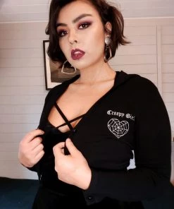 Collectif Padme Creepy Girl 80's Cardigan Black