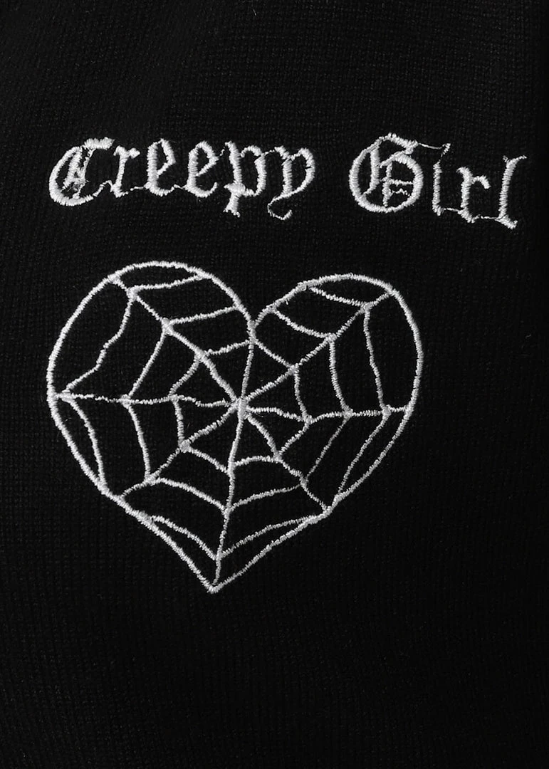 Collectif Padme Creepy Girl 80's Cardigan Black