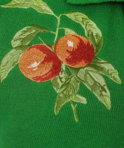 New In Collectif Jan Vintage Peaches 50's Cardigan Green