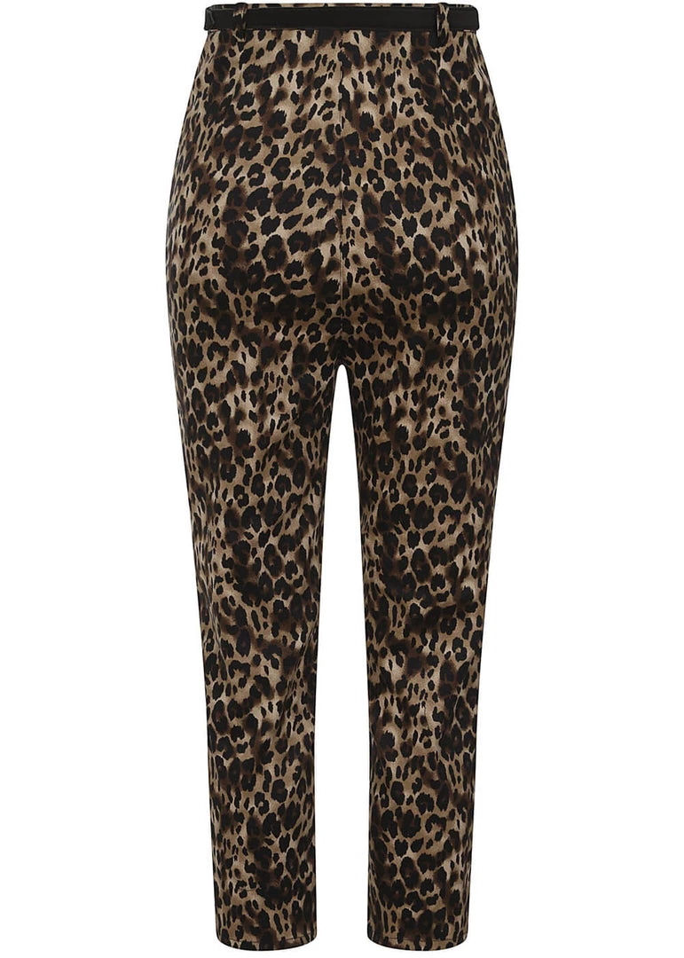 New In Collectif Betty Leopard 50's Capri Trousers Multi