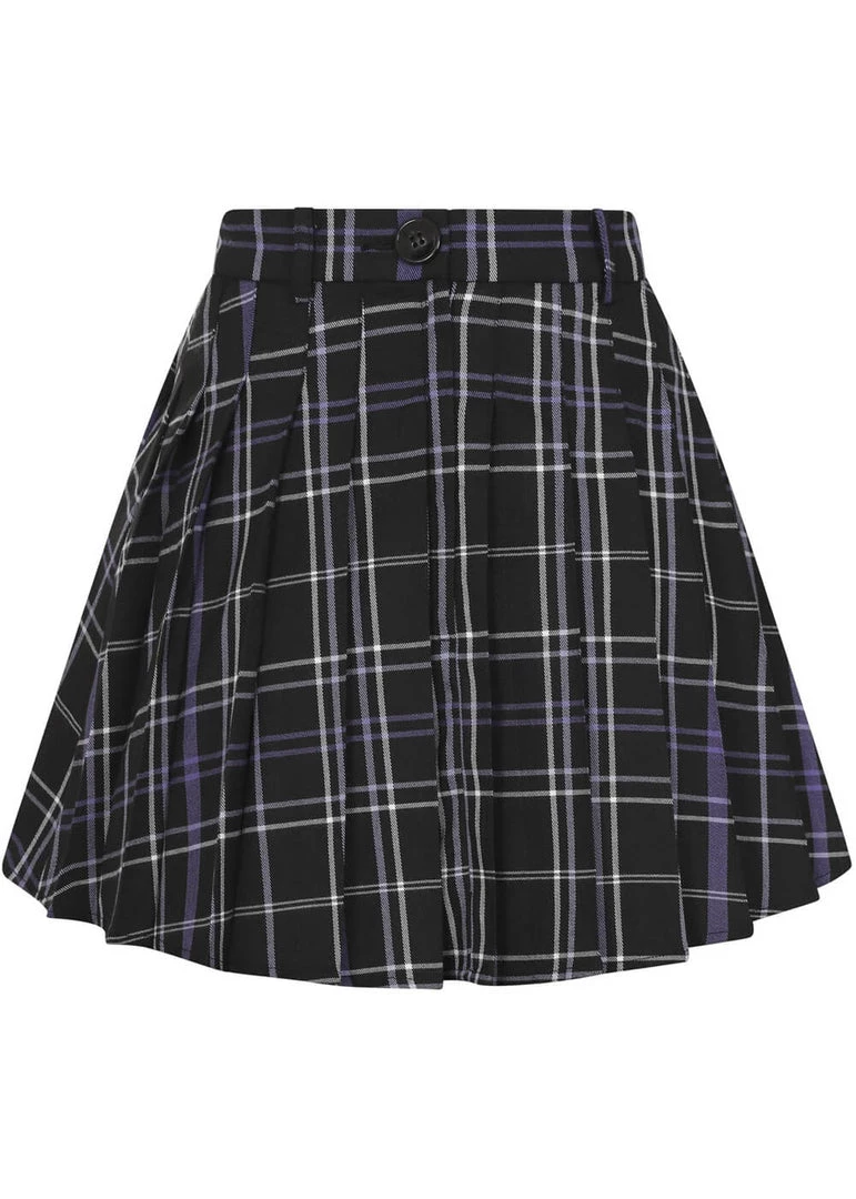 Collectif Daria Nancy Check 60's Mini Skirt Black
