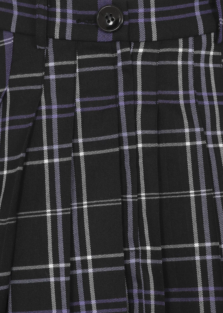 Collectif Daria Nancy Check 60's Mini Skirt Black